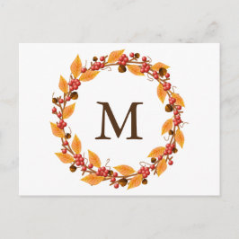 Cartão Postal Cartão-postal personalizado de coleção Wreath Mono