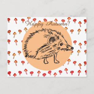 Cartão Postal Cartão-postal Personalizado de Desenho Hedgehog
