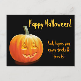Cartão Postal Cartão-postal personalizado de Halloween Jack O'La
