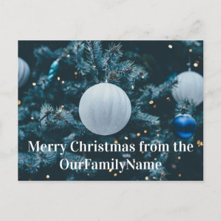Cartão Postal Cartão-postal Personalizado de Natal Branco do Orn