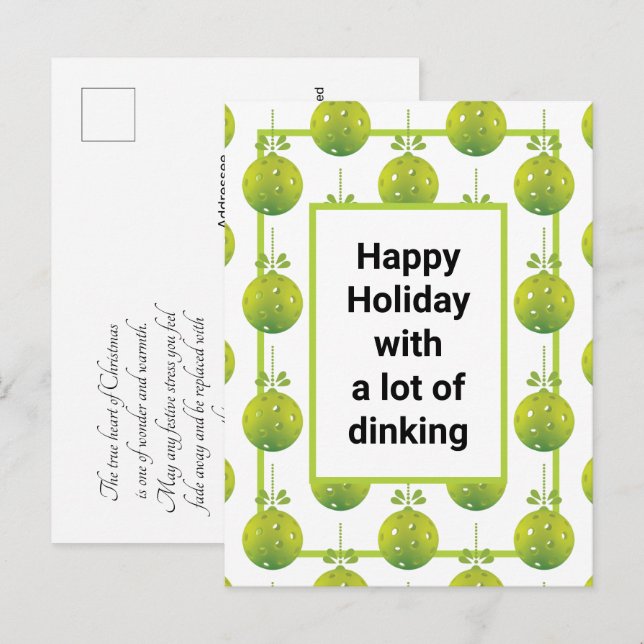 Cartão Postal Cartão-postal personalizado de Pickleball moderno (Frente/Verso)