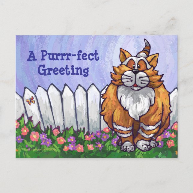 Cartão Postal Cartão-postal personalizado Ginger Cat (Frente)