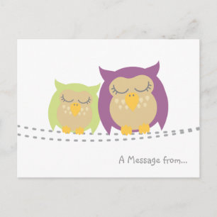 Cartão Postal Cartão-postal personalizado Kawaii Owl