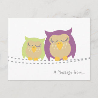 Cartão Postal Cartão-postal personalizado Kawaii Owl