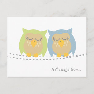 Cartão Postal Cartão-postal personalizado Kawaii Owl
