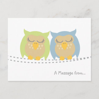 Cartão Postal Cartão-postal personalizado Kawaii Owl