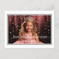 Cartão-Postal Personalizado para Coroa de Pageante