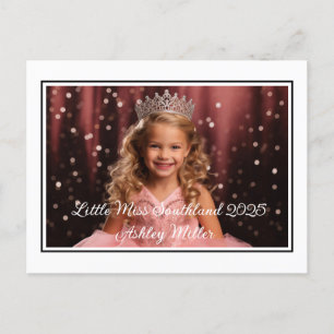 Cartão Postal Cartão-Postal Personalizado para Coroa de Pageante