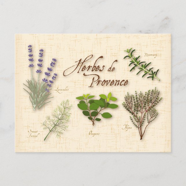 Cartão Postal Cartão-postal Personalizar Herbes de Provence (Frente)