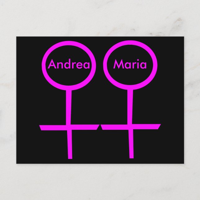 Cartão Postal Cartão-postal personalizável para os amantes lésbi (Frente)