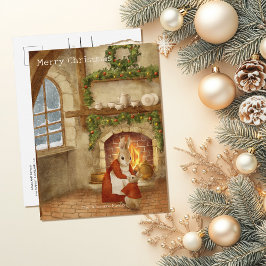 Cartão Postal Cartão-postal Peter Vintage do Coelho de Natal