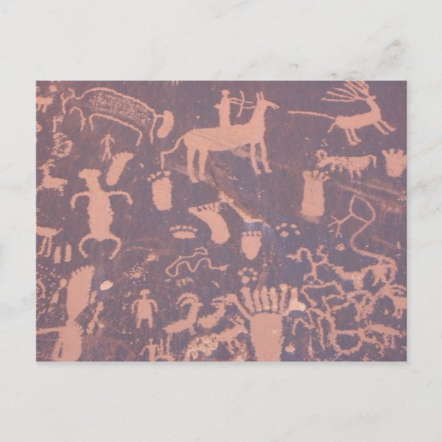 Cartão Postal Cartão-postal Petroglicphs Rock (Frente)