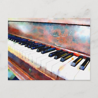 Cartão Postal Cartão-postal Piano com Aquarela
