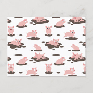 Cartão Postal Cartão-postal Piglets