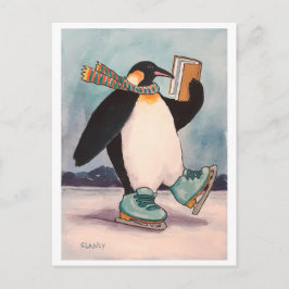 Cartão Postal Cartão-postal Pinguim Skater