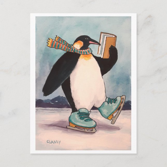 Cartão Postal Cartão-postal Pinguim Skater (Frente)