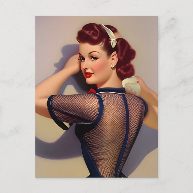 Cartão Postal Cartão-postal Pinup Woman de estilo de imagem gera (Frente)
