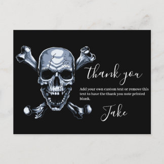 Cartão Postal Cartão-postal Pirata Obrigado Skull e Bones
