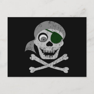 Cartão Postal Cartão-postal Pirata Skull & Crossbones