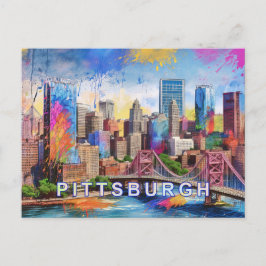 Cartão Postal Cartão-postal Pittsburgh - Linha Skyline Icônica
