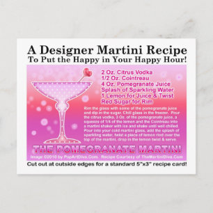 Cartão Postal Cartão-postal Pomegranate Martini