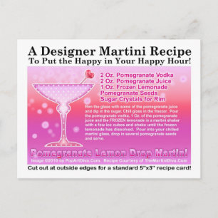 Cartão Postal Cartão-postal Pomegranato Lemon Drop Martini