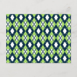 Cartão Postal Cartão-postal Preppy Argyle Verde