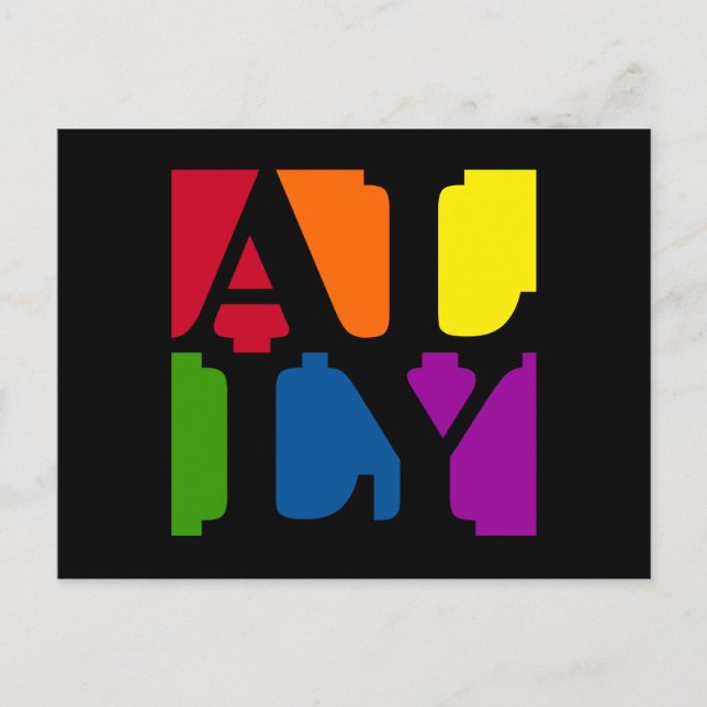 Cartão Postal Cartão-postal preto Ally Pop (Frente)