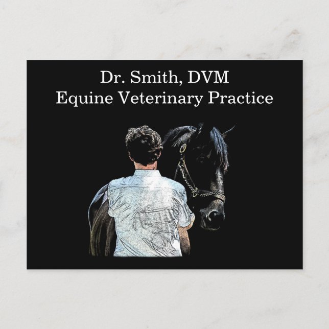 Cartão Postal Cartão-postal preto com cavalos (Frente)