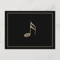 Cartão-postal preto com nota Dourada
