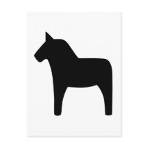 Cartão-postal preto Dala Horse
