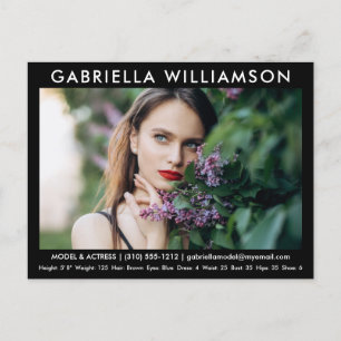 Cartão Postal Cartão-postal preto fotográfico de ator modelo