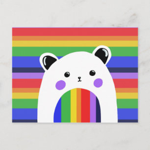 Cartão Postal Cartão-postal Pride Panda Rainbow