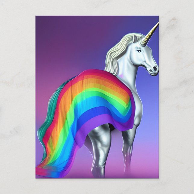 Cartão Postal Cartão-postal Pride Unicorn (Frente)