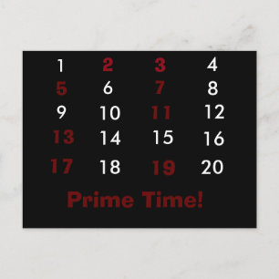 Cartão Postal Cartão-postal Prime Time Math