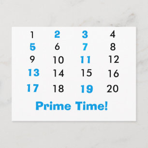 Cartão Postal Cartão-postal Prime Time Math