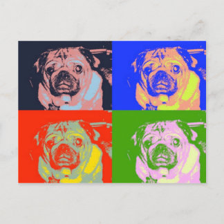 Cartão Postal Cartão-postal Pug PopArt