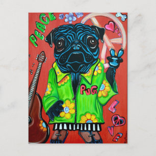 Cartão Postal Cartão-postal Pugs Love