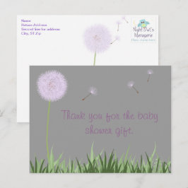 Cartão Postal Cartão-postal Purple Dandelion Obrigado