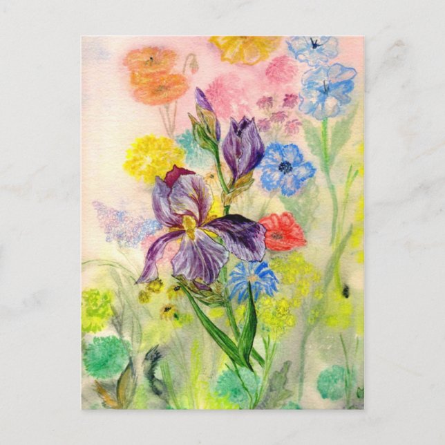 Cartão Postal Cartão-postal 'Purple Iris' (Frente)