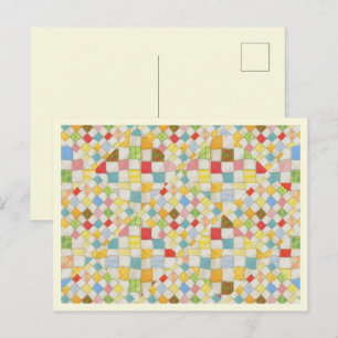 Cartão Postal Cartão-postal QUILT MOSAIC / Creme