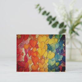 Cartão Postal Cartão-postal Rainbow of Hearts and Hope Celebrati