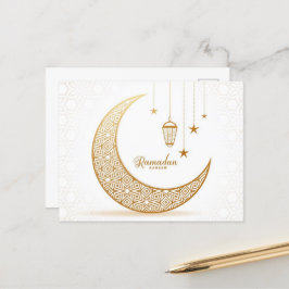 Cartão Postal Cartão-postal Ramadan Kareem Dourado Crescent
