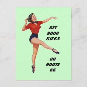 Cartão Postal Cartão-postal Receba Suas Kicks na Rota 66 - Road