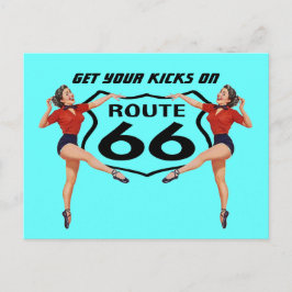 Cartão Postal Cartão-postal Receba Suas Kicks na Rota 66 - Road 