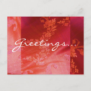 Cartão Postal Cartão-postal Red Floral I - Personalizável