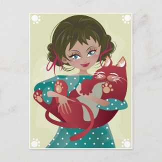 Cartão Postal Cartão-postal Red Meow