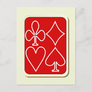 Cartão Postal Cartão-postal Red Playing Card