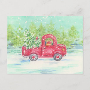 Cartão Postal Cartão-postal Red Truck Natal