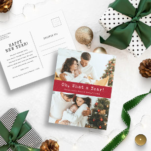 Cartão Postal Cartão-postal Red What A Year Foliday